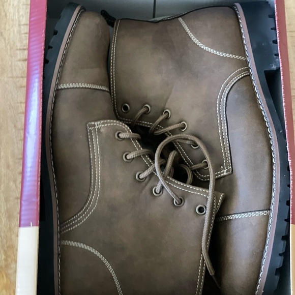 Ferro Aldo Mens Ankle High Cap Toe Fleece Lined Military Combat Boots, Brown Sz9 - Picture 7 of 7